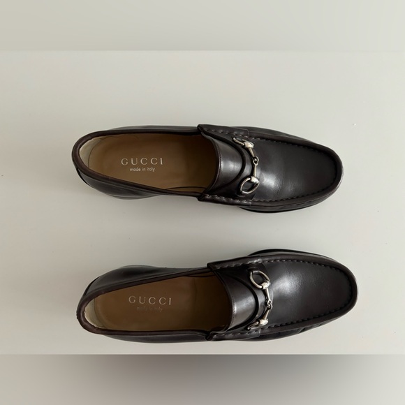 NEW GUCCI WOMEN BROWN LEATHER LOAFERS HORSE BITS SIZE 38 / US 8 (FITS LIKE 7.5) - Picture 6 of 10